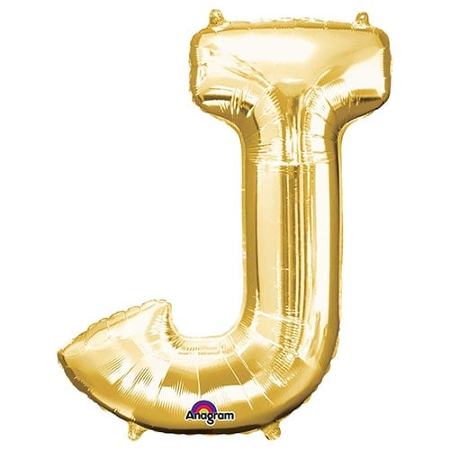 Gold Letter J Helium Foil Giant Balloon 86cm / 34 in Product Image