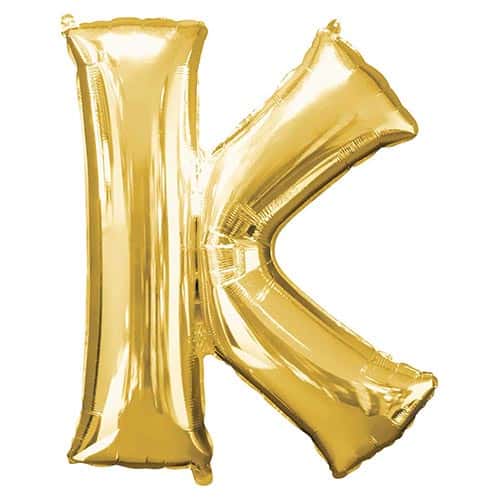 Gold Letter K Helium Foil Giant Balloon 83cm / 33 in Product Image