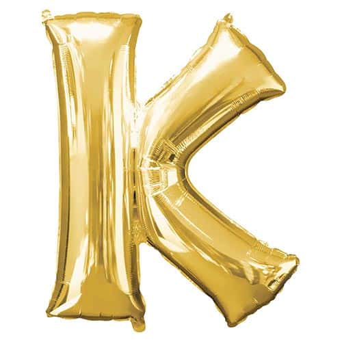 Gold Letter K Helium Foil Giant Balloon 83cm / 33 in Product Image