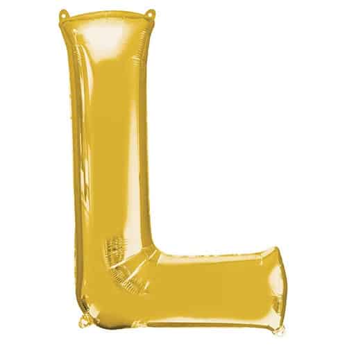 Gold Letter L Helium Foil Giant Balloon 81cm / 32 in Product Image