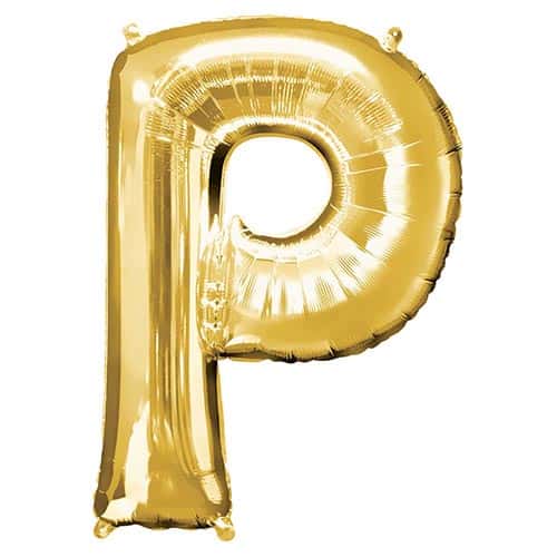 Gold Letter P Helium Foil Giant Balloon 81cm / 32 in Product Image