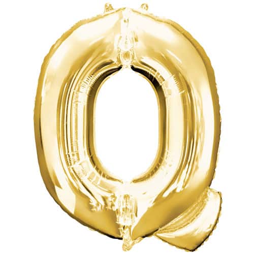 Gold Letter Q Air Fill Foil Balloon 40cm / 16 in Product Image