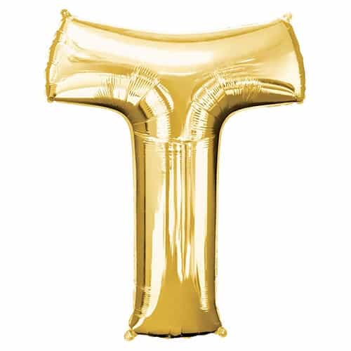 Gold Letter T Helium Foil Giant Balloon 81cm / 32 in Product Image