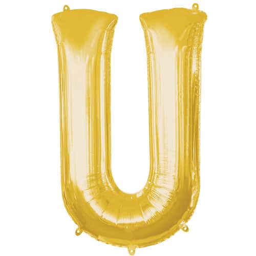 Gold Letter U Air Fill Foil Balloon 40cm / 16 in Product Image