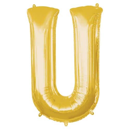 Gold Letter U Helium Foil Giant Balloon 83cm / 33 in Product Image