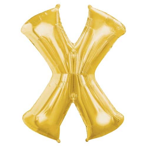 Gold Letter X Helium Foil Giant Balloon 88cm / 35 in Product Image