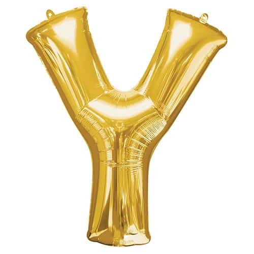 Gold Letter Y Helium Foil Giant Balloon 86cm / 34 in Product Gallery Image