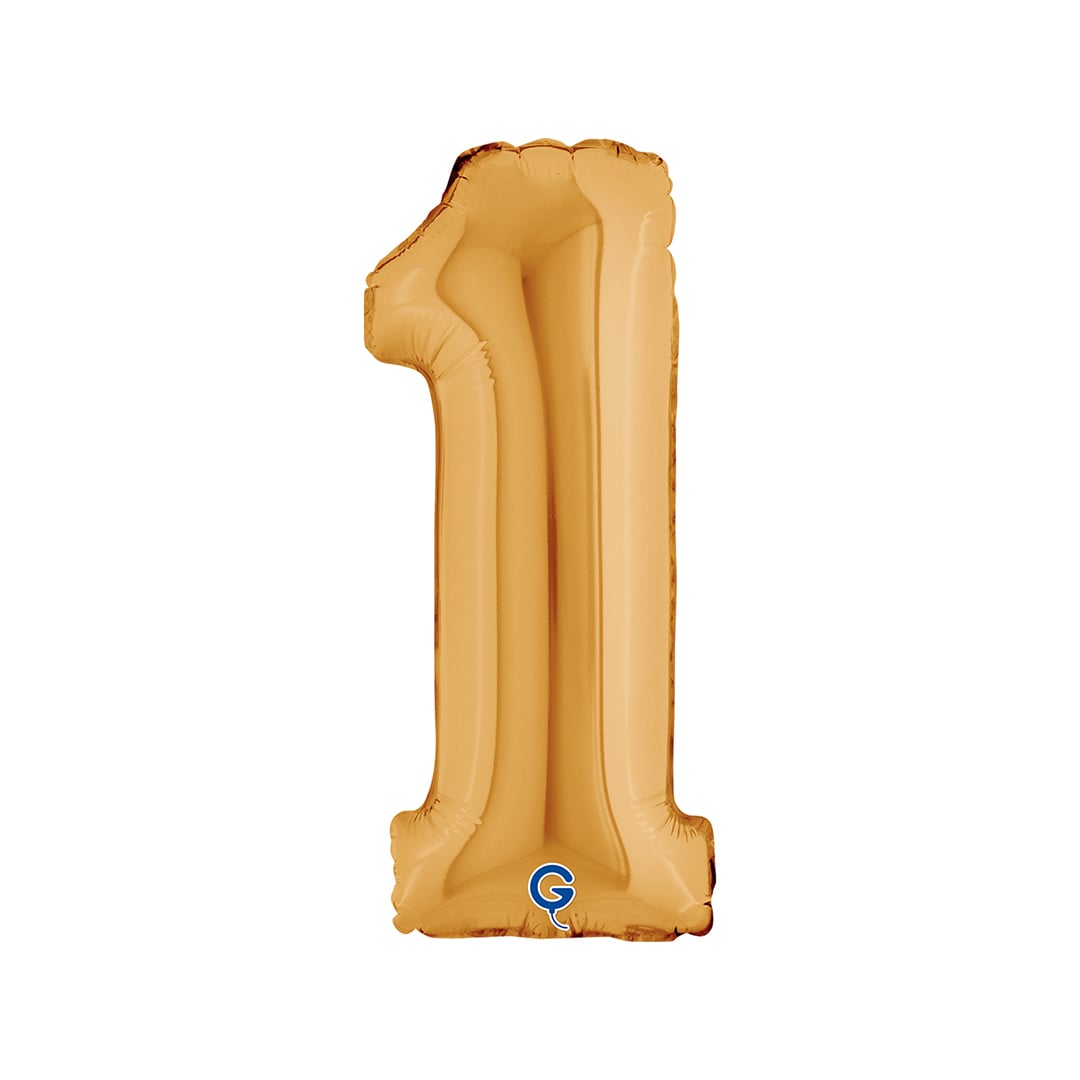 Gold Number 1 Mini Air Fill Foil Balloon 36cm / 14 in