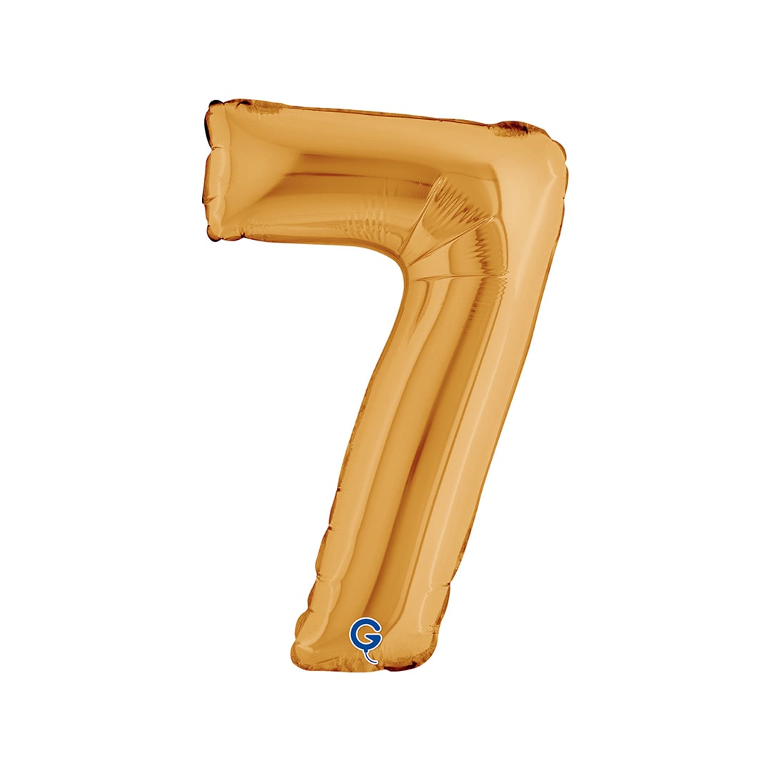 Gold Number 7 Mini Air Fill Foil Balloon 36cm / 14 in