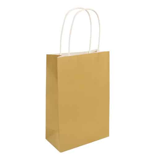 Gold Paper Bag With Handles - 21cm