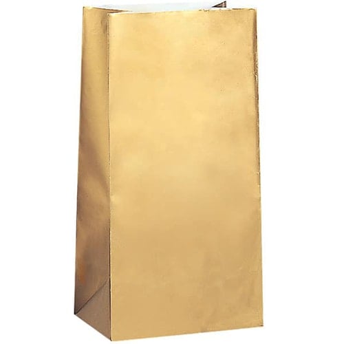 Gold Paper Party Bag - Pack of 10 Product Image