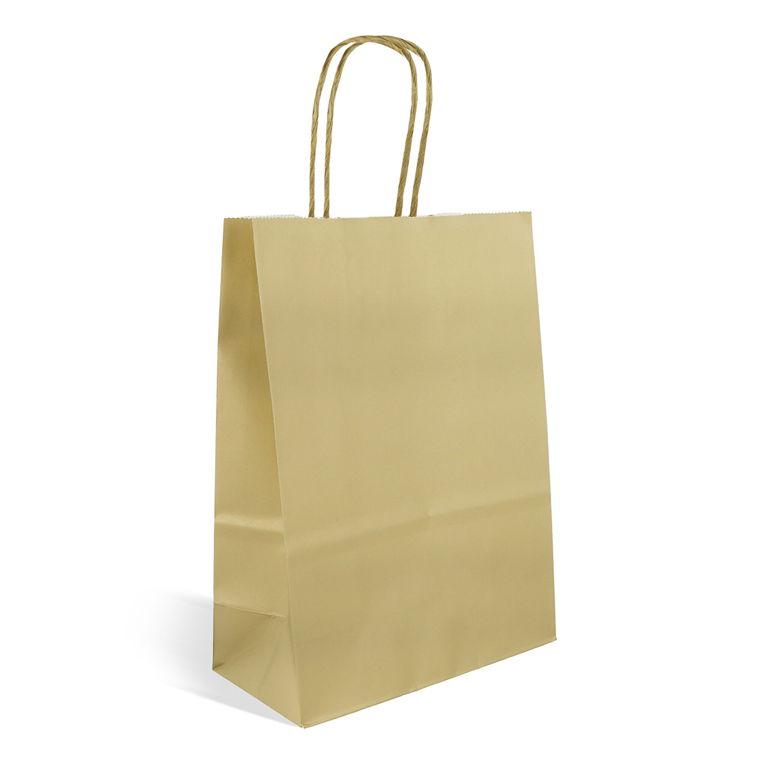 Gold Paper Party Bag with Handles 22cm