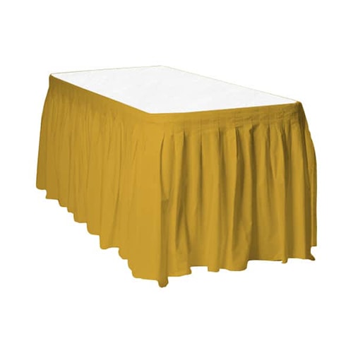 Gold Plastic Table Skirt - 426cm x 74cm Product Image