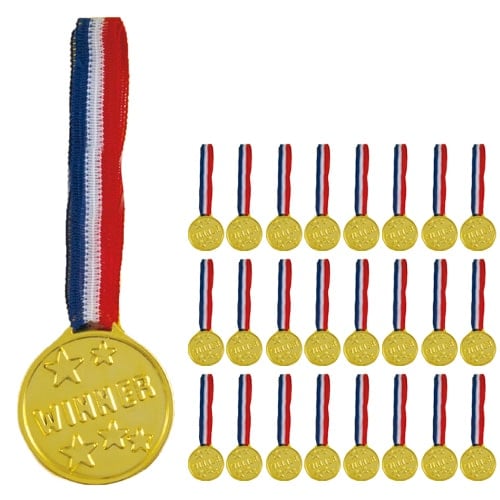 Gold Plastic Winners Medals - Pack of 24 Product Image