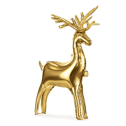 Gold Reindeer Christmas Standing Giant Air Fill Foil Balloon 124cm / 49 in Product Gallery Image