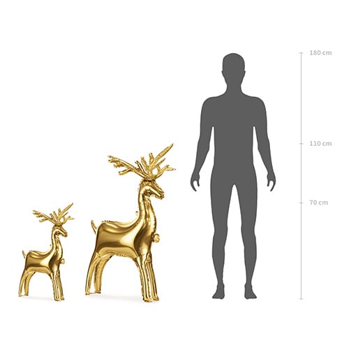 Gold Reindeer Christmas Standing Shaped Air Fill Foil Balloon 73cm / 33 in Product Gallery Image