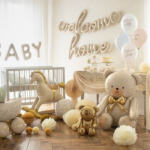 Gold Rocking Horse Standing Giant Air Fill Foil Balloon 118cm / 46 in Product Gallery Image