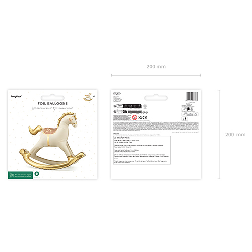 Gold Rocking Horse Standing Giant Air Fill Foil Balloon 118cm / 46 in Product Gallery Image