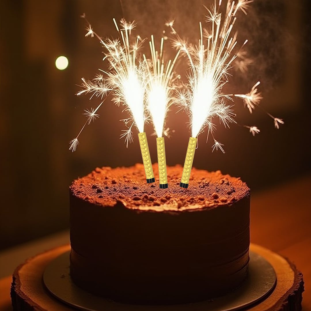 Gold Sparkling Fountain Candles - Pack of 2 Product Gallery Image