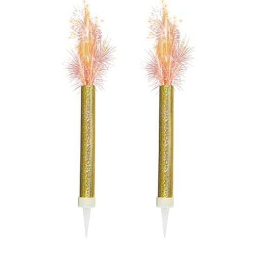 Gold Sparkling Fountain Candles - Pack of 2