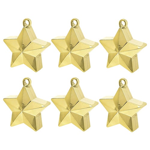 Gold Star Balloon Weights - Pack of 6 Product Gallery Image