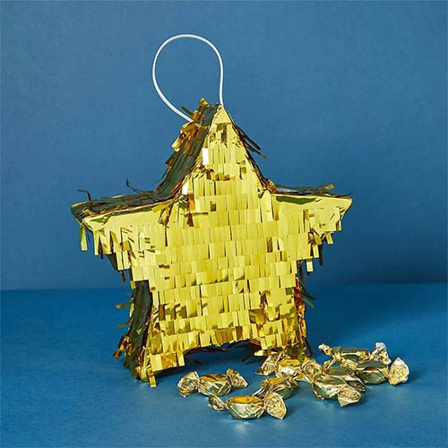 Premium Gold Star Foil Mini Pinata Decoration 25cm Product Gallery Image
