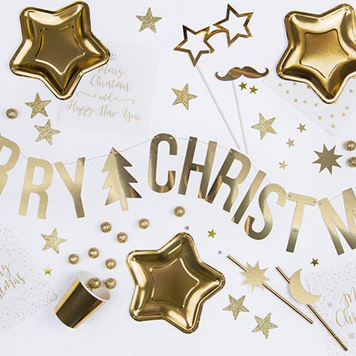 Metallic Gold Star Shape Foil Paper Plates 18cm - Pack of 6 Product Gallery Image