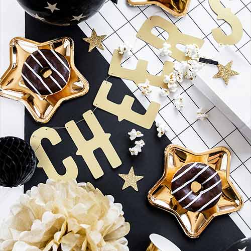 Metallic Gold Star Shape Foil Paper Plates 18cm - Pack of 6 Product Gallery Image