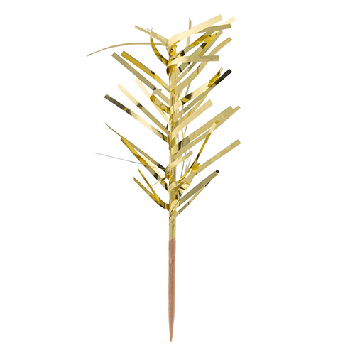 Gold Tinsel Food Cocktail Picks - Pack of 20