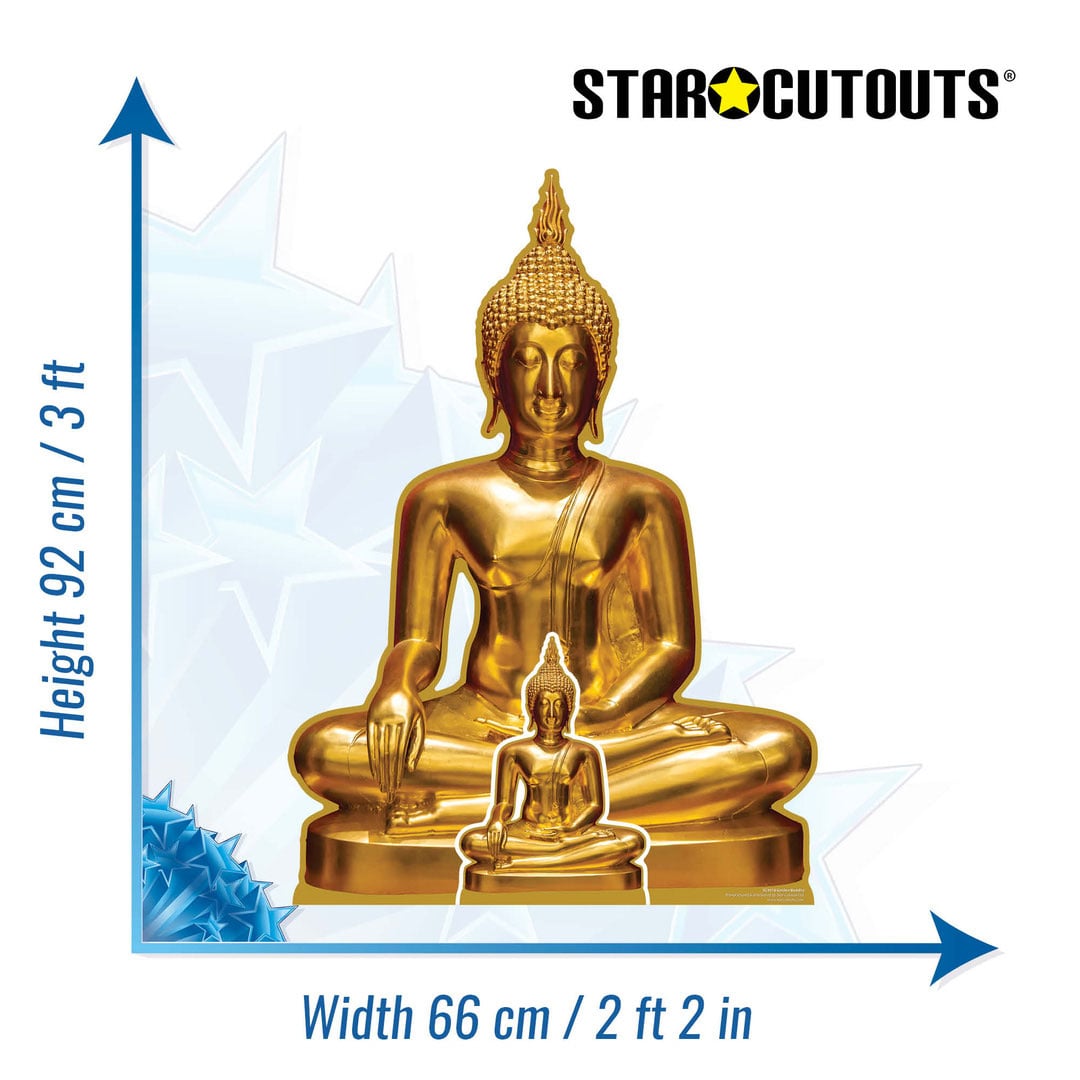 Golden Buddha Statue Star Mini Cardboard Cutout 92cm Product Gallery Image