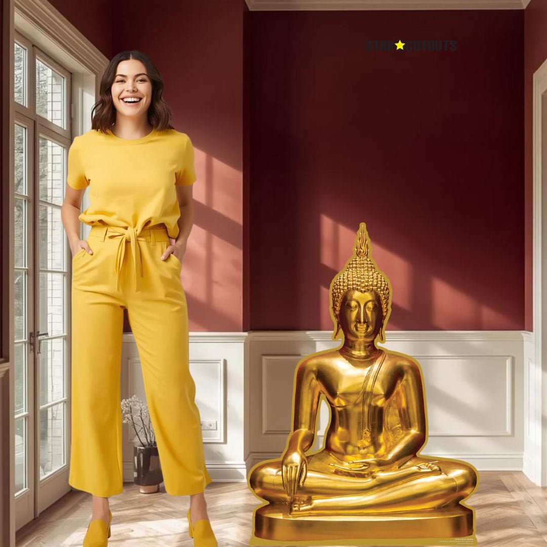 Golden Buddha Statue Star Mini Cardboard Cutout 92cm Product Gallery Image