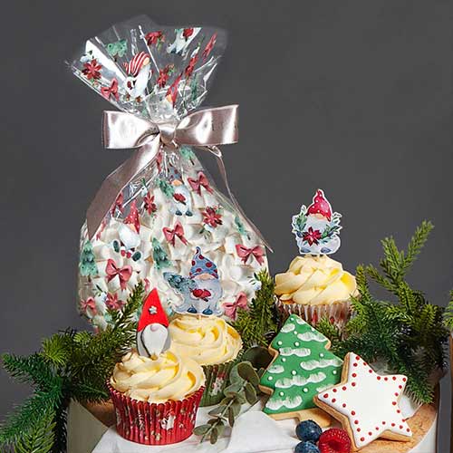Gonk Christmas Cello Gift Bags with Twist Ties - Pack of 20 Product Gallery Image