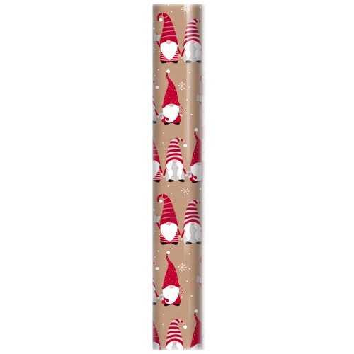 Gonk Christmas Red Kraft Gift Wrapping Paper Roll 4m Partyrama