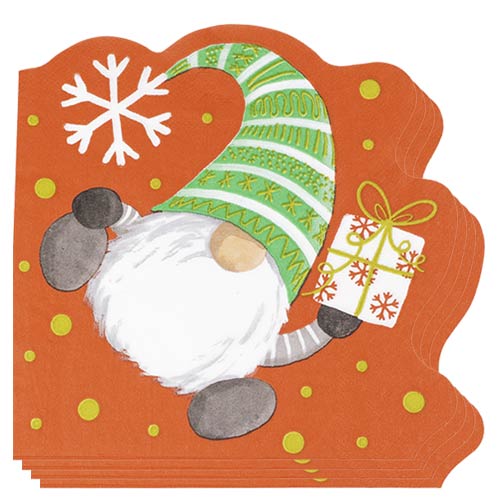 Gonk Shaped Red Christmas Paper Luncheon Napkins 32cm 2 Ply - Pack of 20 Product Gallery Image