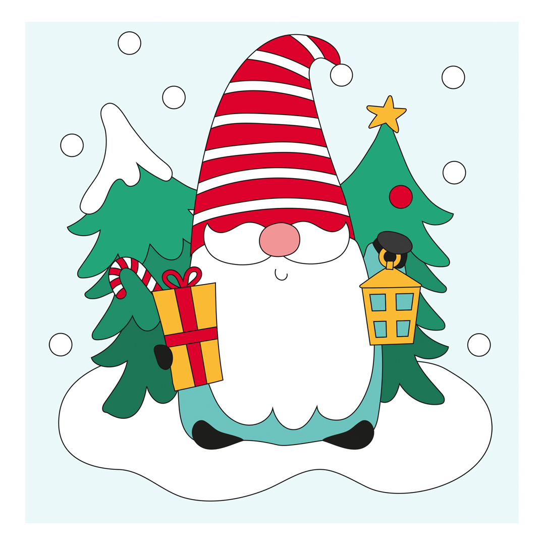 Gonk with Presents Christmas Gel Window Sticker View 2