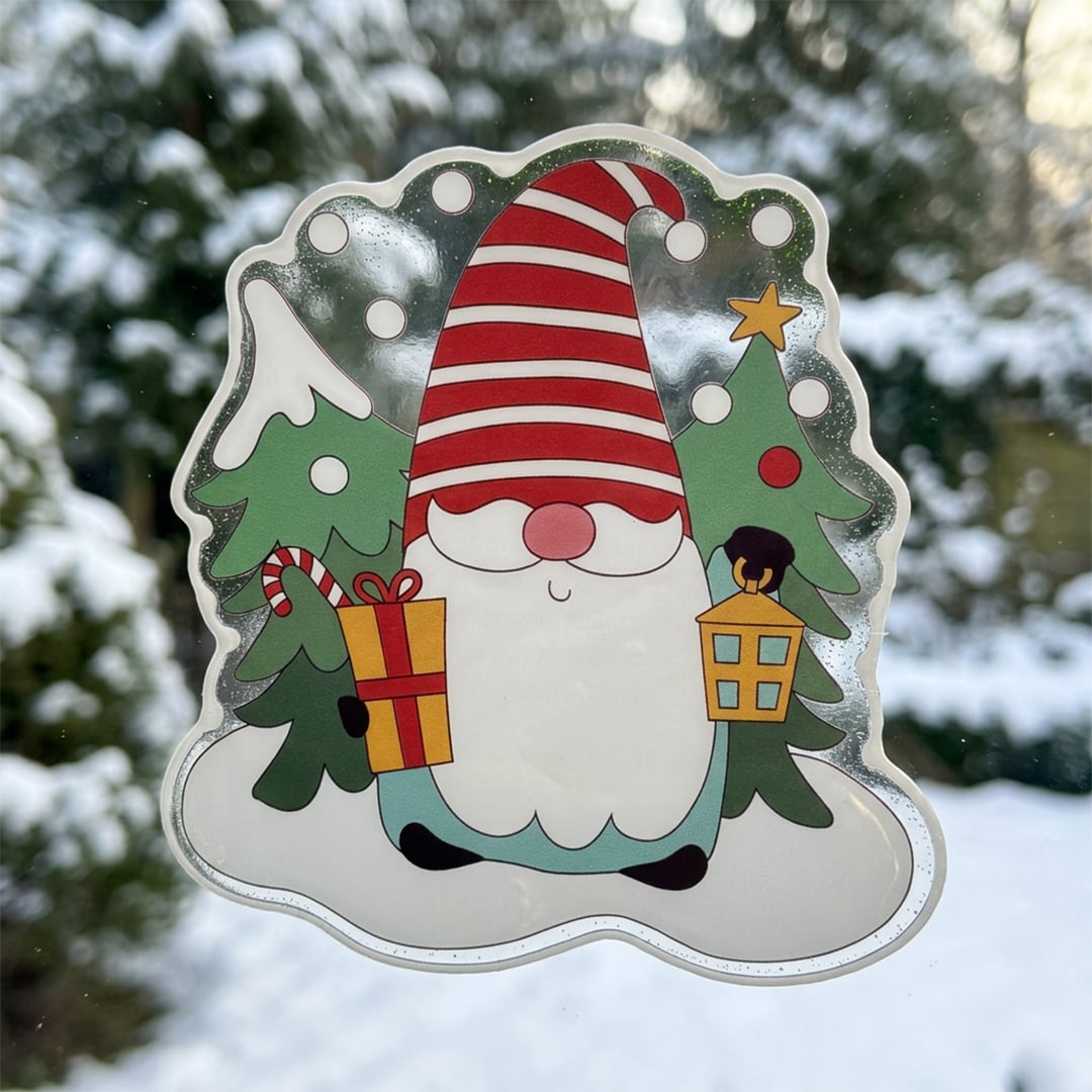 Gonk with Presents Christmas Gel Window Sticker