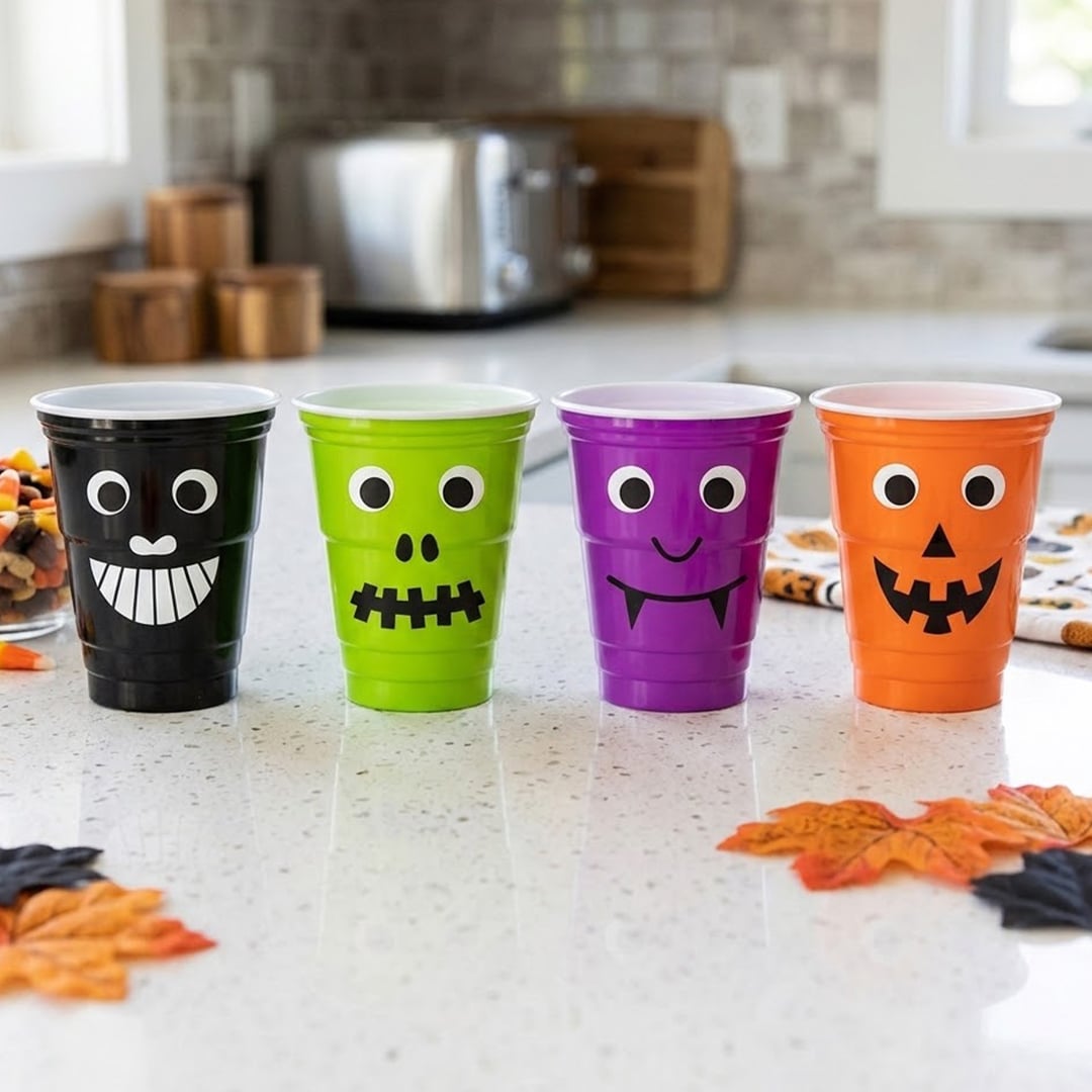 Googly Eyes Halloween Reusable Plastic Cup 450ml