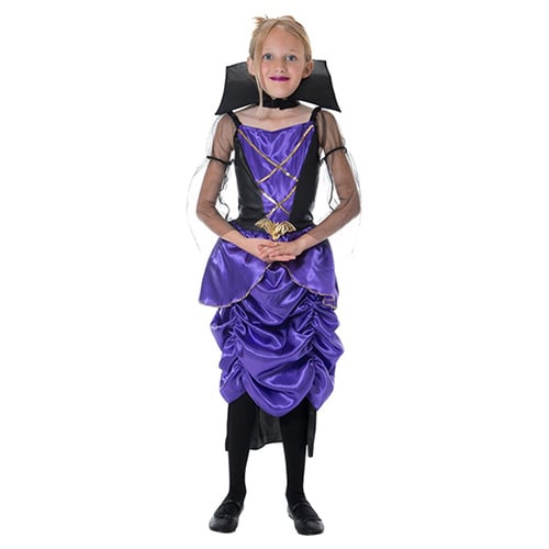 Gothic Purple Vampiress Girls Fancy Dress Costume Kids Small - Age 4-6 Product Gallery Image