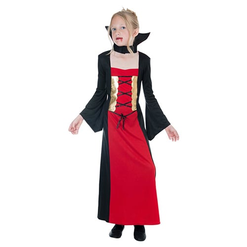 Gothic Red Vampiress Girls Fancy Dress Costume Kids Small - Age 4-6 Product Gallery Image