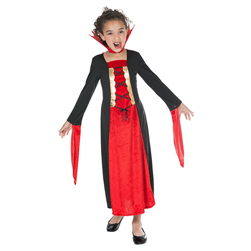 Gothic Vampire Red Girls Fancy Dress Costume Kids Small - Age 4-6 Product Gallery Image