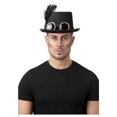 Gothic Victorian Steampunk Top Hat Fancy Dress Costume Accessory Unisex Adult One Size Product Gallery Image