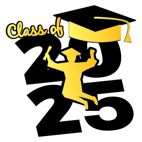 Graduation Class of 2025 Jumping Silhouette Double Layer Acrylic Plaque Sign Product Gallery Image