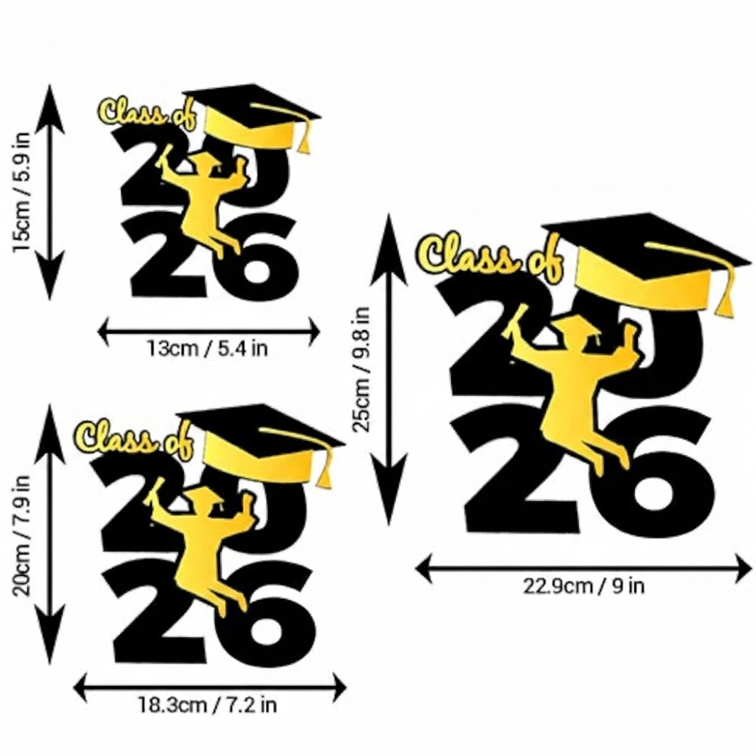 Graduation Class of 2026 Jumping Silhouette Double Layer Acrylic Plaque Sign View 2