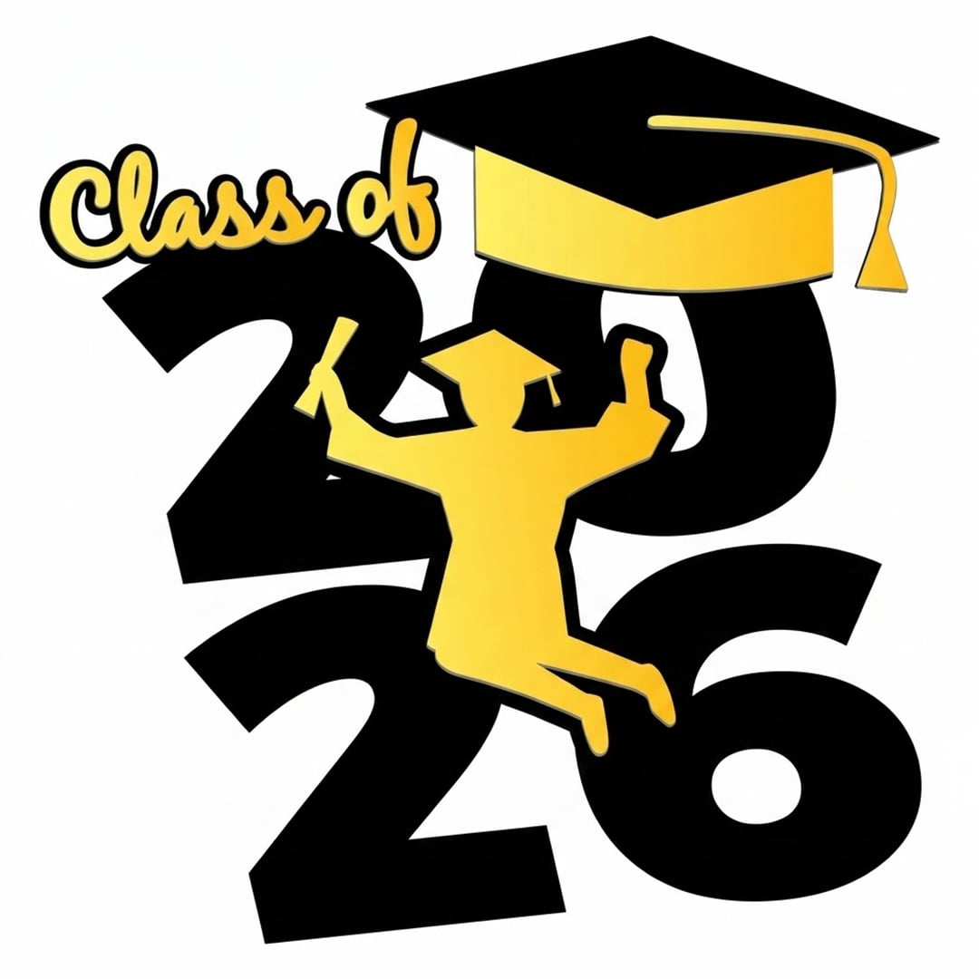 Graduation Class of 2026 Jumping Silhouette Double Layer Acrylic Plaque Sign