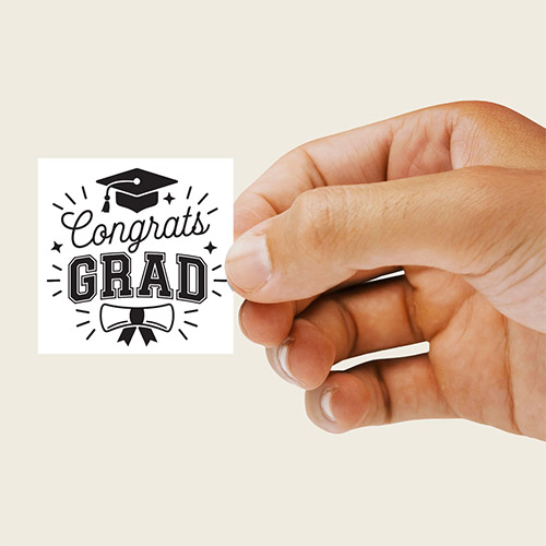 Graduation Congrats Grad Square Stickers 95mm - Sheet of 4 Product Gallery Image