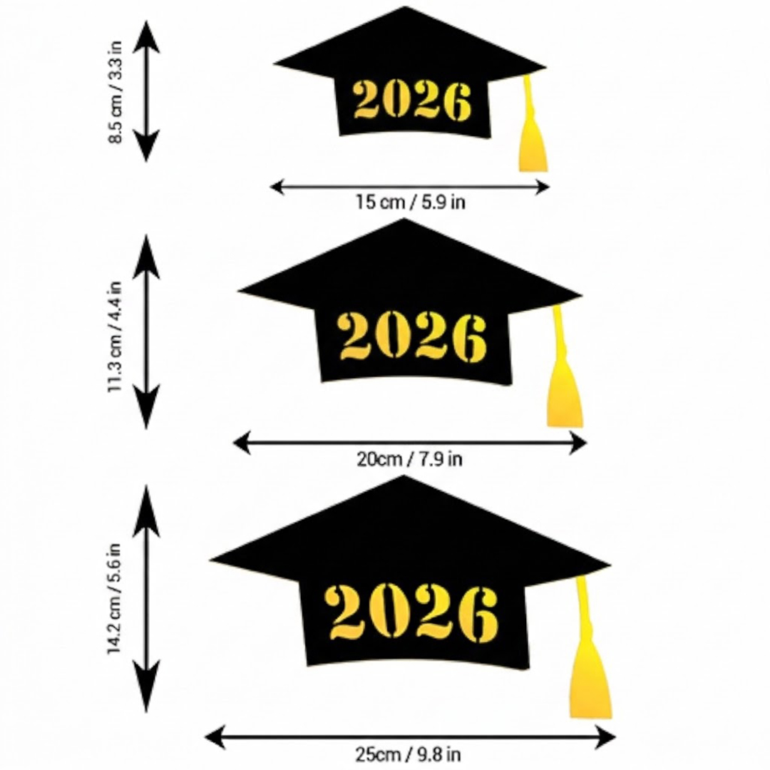 Graduation Mortarboard Hat 2026 Double Layer Acrylic Plaque Sign View 2