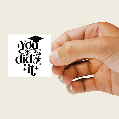 Graduation You Did It Square Stickers 65mm - Sheet of 12 Product Gallery Image