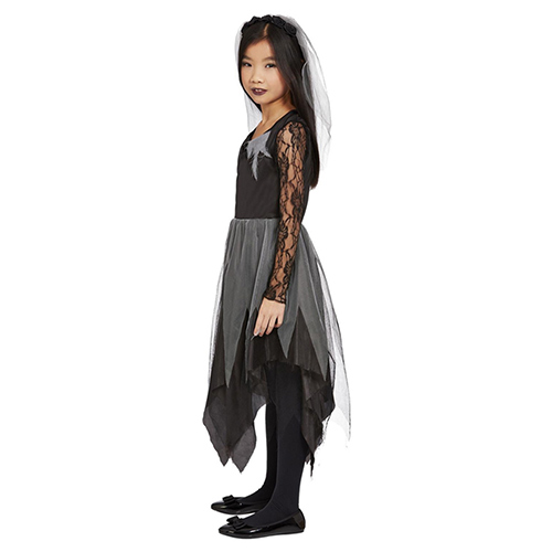 Grave Yard Bride Black Girls Fancy Dress Costume Kids Small - Age 4-6 Product Gallery Image
