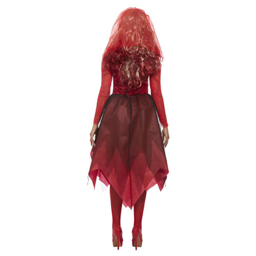 Grave Yard Bride Red Fancy Dress Costume Ladies Small - UK 8-10 Product Gallery Image