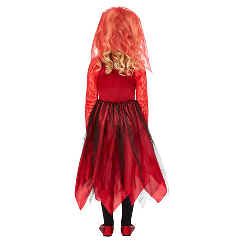 Grave Yard Bride Red Girls Fancy Dress Costume Kids Small - Age 4-6 Product Gallery Image